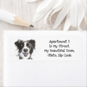 Waterverf collie-hond aan de rand, Cute Pet Sheepd Etiket (Insitu)