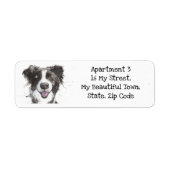 Waterverf collie-hond aan de rand, Cute Pet Sheepd Etiket (Voorkant)