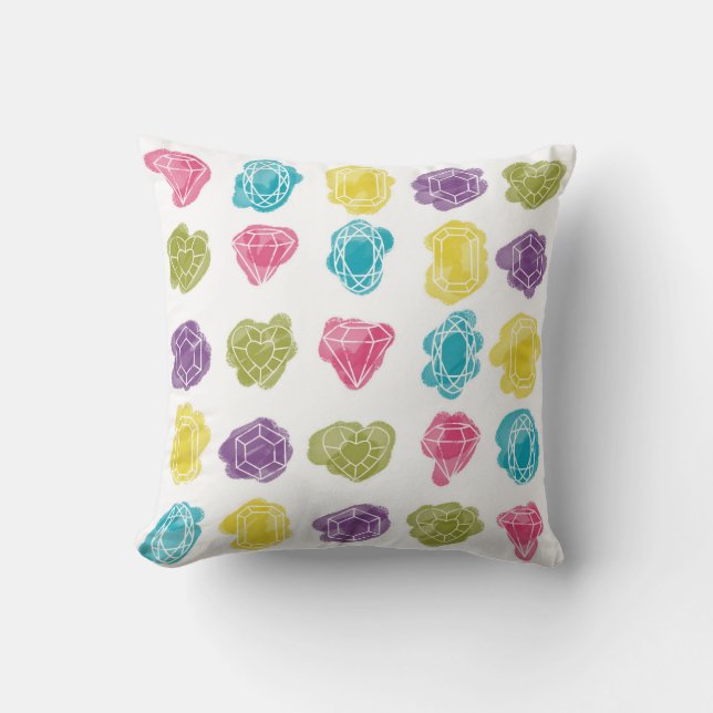 Waterverf Colorful Diamonds Pattern Pillow Kussen (Voorkant)