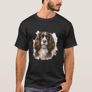 Waterverf Colorful English Springer Spaniel Dog L T-shirt