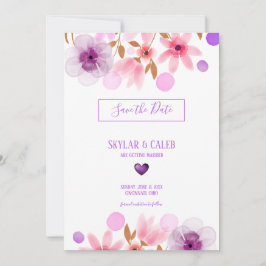 Waterverf Colorful Flowers Save The Date