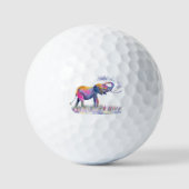 Waterverf Colorful Happy Elephant Golfballen (Voorkant)