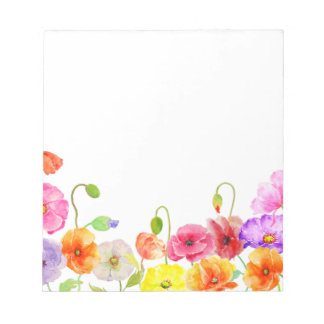 Waterverf Colorful Poppies bloemen Notitieblok