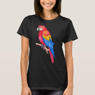 Waterverf Colorful Scarlet Macaw Parrot Bird Pa T-shirt