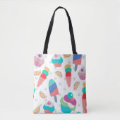 Waterverf Colorful Summer Food Pattern Tote Bag (Voorkant)