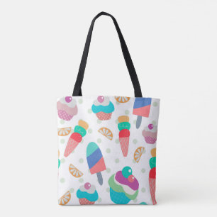 Waterverf Colorful Summer Food Pattern Tote Bag