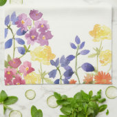 Waterverf Colorful Wild Flowers Tea Towel Theedoek (Gevouwen)