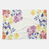 Waterverf Colorful Wild Flowers Tea Towel Theedoek (Horizontaal)