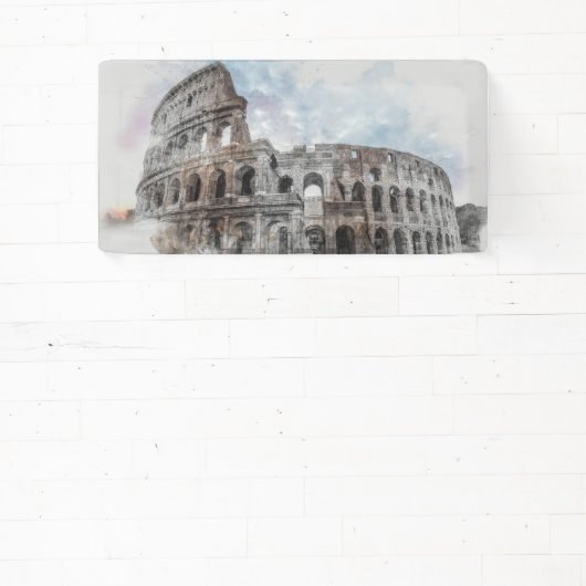 Waterverf Colosseum Banner – Rome Italië Landmark (Insitu)