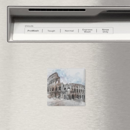 Waterverf Colosseum Magnet – Rome Italië Vintage (Insitu (Vaatwasser))