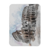 Waterverf Colosseum Magnet – Rome Italië Vintage Magneet (Verticaal)