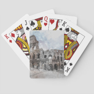Waterverf Colosseum Poker Cards – Artistiek Rome Pokerkaarten