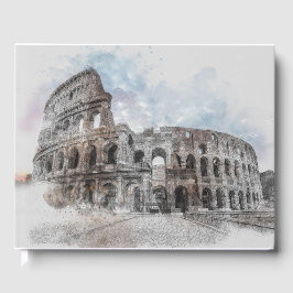 Waterverf Colosseum Rome Italië Gastenboek