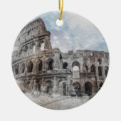 Waterverf Colosseum Rome Italië Gift Keramisch Ornament (Voorkant)