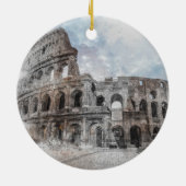 Waterverf Colosseum Rome Italië Gift Keramisch Ornament (Achterkant)
