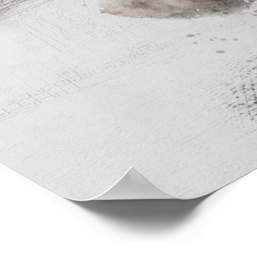 Waterverf Colosseum Rome Italië Poster (Hoek)