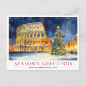 Waterverf Colosseum Rome Italië Reis Kerstmis Feestdagenkaart (Voorkant)