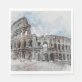 Waterverf Colosseum Rome Italië Servet (Voorkant)