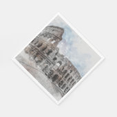 Waterverf Colosseum Rome Italië Servet (Hoek)