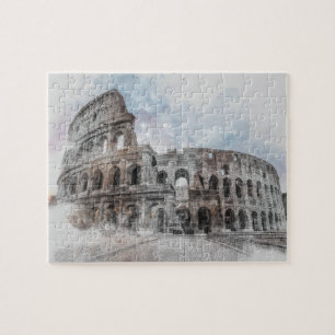 Waterverf Colosseum Rome Jigsaw Puzzel – Elegant