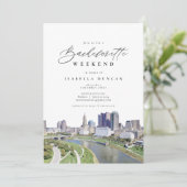 Waterverf Columbus Ohio City Skyline Bestemming Kaart (Staand voorkant)