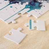 Waterverf combinatie van hart en Valentijns Legpuzzel (Zijkant)