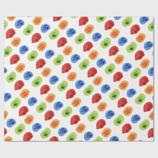 Waterverf Comic Cartoon Vis Verpakkingsdocument Cadeaupapier (Vlak)