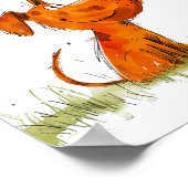 Waterverf Comic Dog en Butterfly Moment Poster (Hoek)