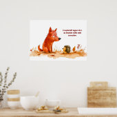 Waterverf Comic Dog en Hedgehog Encounter Poster (Keuken)