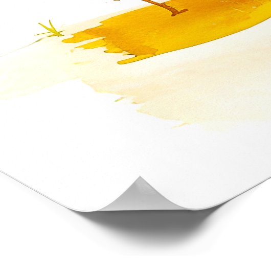 Waterverf Comic Dog en Tortoise Turtle Ontmoeting Poster (Hoek)