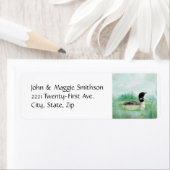 Waterverf Common Loon Bird Natuur Art Etiket (Insitu)