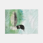 Waterverf Common Loon Bird Natuur Art Fleece Deken (Voorkant (Horizontaal))