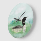 Waterverf Common Loon Bird Natuur Art Grote Klok (Hoek)