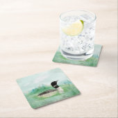 Waterverf Common Loon Bird Natuur Art Kartonnen Onderzetters (Insitu)