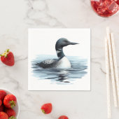 Waterverf Common Loon Bird Natuur Art Servet (Insitu)
