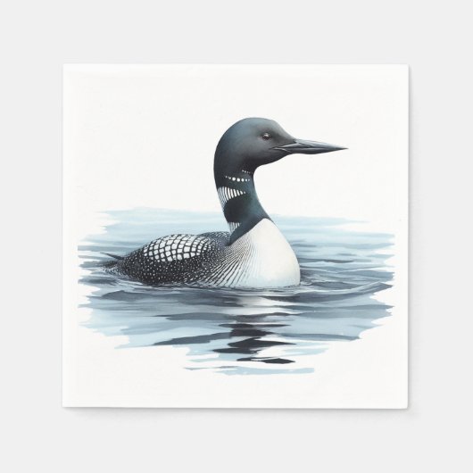 Waterverf Common Loon Bird Natuur Art Servet (Voorkant)