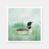 Waterverf Common Loon Bird Natuur Art Servetten (Voorkant)