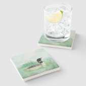 Waterverf Common Loon Bird Natuur Art Stenen Onderzetter (Zijkant)