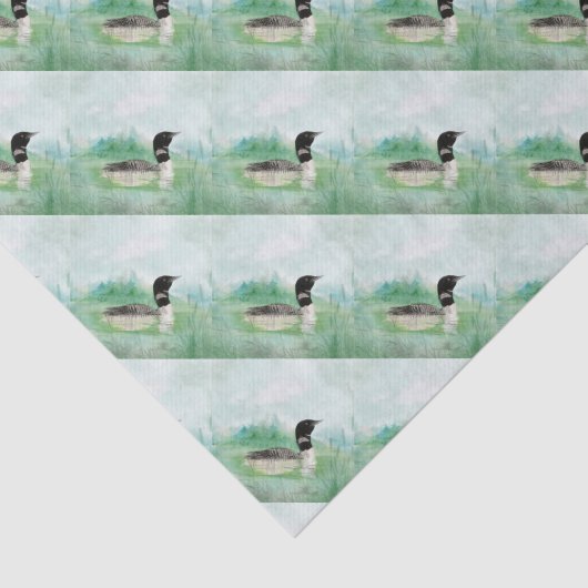 Waterverf Common Loon Bird Natuur Art Tissuepapier (Detail)