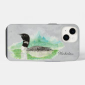 Waterverf Common Loon Bird Willife Natuur Art iPhone Hoesje (Achterkant horizontaal)