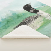 Waterverf Common Loon Bird Willife Natuur Art Sherpa Deken (3/4)