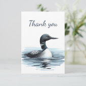 Waterverf Common Loon Vogel Wildlife Natuur Dier Bedankkaart (Staand voorkant)