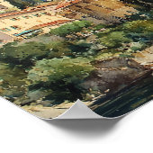 Waterverf Comomeer Italiaans Huwelijk Zitplaatsen  Poster (Hoek)