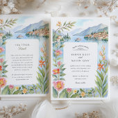 Waterverf Comomeer Italiaans Lakeside Wedding Kaart