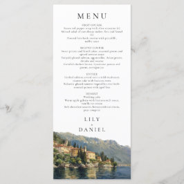 Waterverf Comomeer Italië Destination Wedding Menu