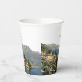 Waterverf Comomeer Italië Destination Wedding Papieren Bekers (Links)
