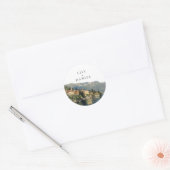 Waterverf Comomeer Italië Destination Wedding Ronde Sticker (Envelop)