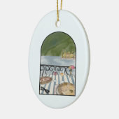 Waterverf Comomeer Italië Keramisch Ornament (Links)