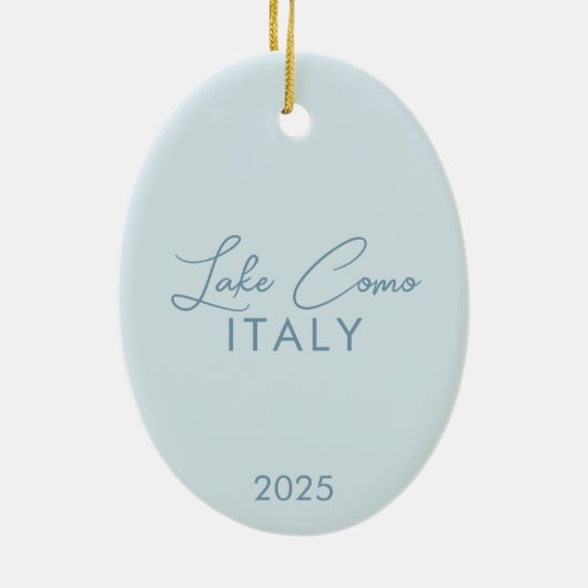 Waterverf Comomeer Italië Keramisch Ornament (Achterkant)