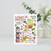 Waterverf compostering Kunst met handschrift Recyc Briefkaart (Staand voorkant)